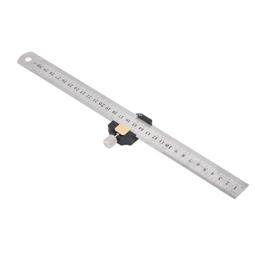 SUNGOOYUE 12 -Zoll -Stahlleitungen 30 Cm Langlebiger Stahl mit Positionierungsblock für Präzisionsdesign Ideal für Mechanik und Tischler SUNGOOYUE 12 -Zoll -Stahlleitungen 30 Cm Langlebiger Stahl mit Positionierungsblock für Präzisionsdesign Ideal für Mechanik und Tischler von SUNGOOYUE