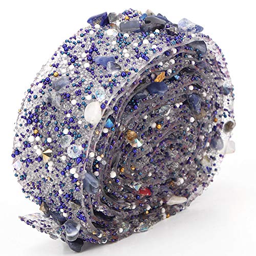 SUNGOOYUE DIY -molikes Rippenzubehör für die Dekoration von Sying -Handwerkskleidern, 1 M Rehinestones Klebeband für Drühenmöbel (2 cm lila Kieskleberstreifen) von SUNGOOYUE