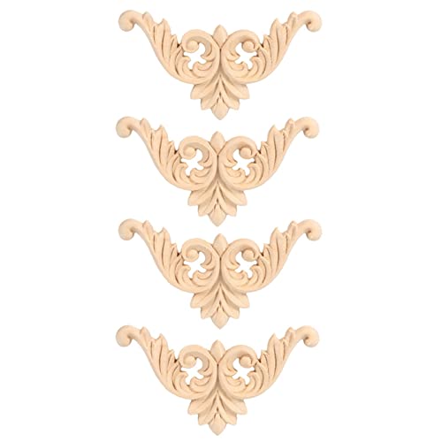 SUNGOOYUE Elegante Hölzerne Applica Blumendekoration 4 Lackiertes Licht -gefärbte Farbe für Spiegel Möbelschränke (8 * 8) von SUNGOOYUE