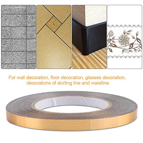 SUNGOOYUE Haustieraufkleber, Autofliesendekoration, Verworfene Fliesen in Glamouröses - Wohnzimmer, Schlafzimmer, Badezimmer, Küche (1 cm x 50 Meter (golden)) von SUNGOOYUE