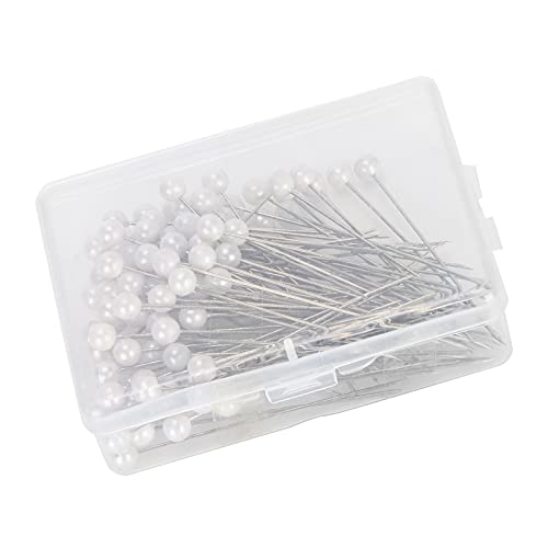 SUNGOOYUE Runde Kopfperlenstifte Zur Nähdekoration, 100 Packung von 100, Geeignet für Kunsthandwerk und Blütenarrangements, Edelstahl und Plastik von SUNGOOYUE