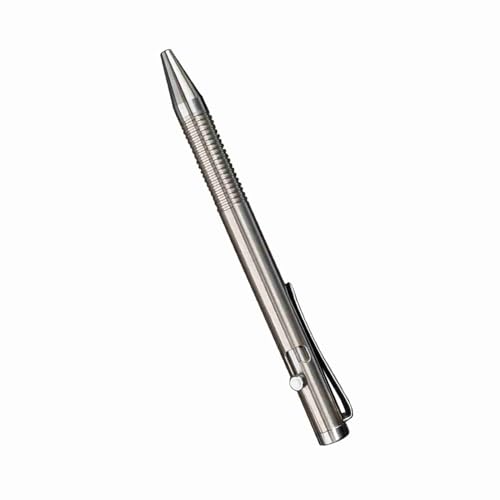 SUNGOOYUE Titanylow-Kugelschreiber, Super Stark und Korrosionsresistent mit Nicht überrutschenden Fingerrillen, für Büro-, Reisen- und Outdoor-Aktivitäten (SILVER) von SUNGOOYUE