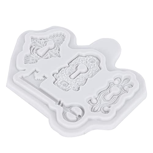 SUNGOOYUE Vintage -Schlüsselmuster Kuchenform Leicht zu Reinigen für Fondant -Schokoladenbackwerkzeuge für Bäcker Silikongrau 13x9x0,5 Cm (50-1767Gray) von SUNGOOYUE