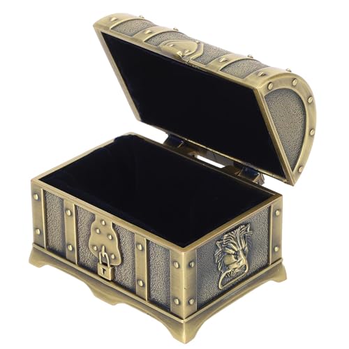 SUNGOOYUE Vintage -Schmuckschatulle, Zinklegungsmuster Armbandbehälter mit Weicher Samtfutter für Ohrringe Halskette (antike Bronze) von SUNGOOYUE