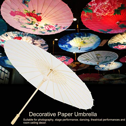 SUNGOOYUE Weißes Papier Dekorativen Regenschirm Parasol für DIY Handmalerei Hochzeit Brautparty - -Foto Requisite mit Vintage Look und Robuster Holzrippen SUNGOOYUE Weißes Papier Dekorativen Regenschirm Parasol für DIY Handmalerei Hochzeit Brautparty - -Foto Requisite mit Vintage Look und Robuster Holzrippen von SUNGOOYUE