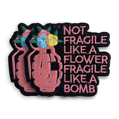 SUNHADO Aufnäher zum Aufbügeln oder Aufnähen mit Aufschrift "Not Fragile Like A Bomb", bestickt, zum Aufbügeln oder Aufnähen, für Rucksäcke, Jacken, Kleidung, Hüte, Jeans, 2 Stück SUNHADO Aufnäher zum Aufbügeln oder Aufnähen mit Aufschrift "Not Fragile Like A Bomb", bestickt, zum Aufbügeln oder Aufnähen, für Rucksäcke, Jacken, Kleidung, Hüte, Jeans, 2 Stück von SUNHADO