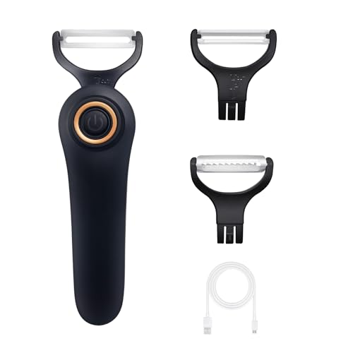 SUNHAIXIA 3-in-1 Elektroschäler| Automatische Klinge für Obst/Gemüse | 3 austauschbare Klingen | Orbitaler Gemüseschäler mit Edelstahl-Multifunktionsklingen USB aufladbar SUNHAIXIA 3-in-1 Elektroschäler| Automatische Klinge für Obst/Gemüse | 3 austauschbare Klingen | Orbitaler Gemüseschäler mit Edelstahl-Multifunktionsklingen USB aufladbar von SUNHAIXIA