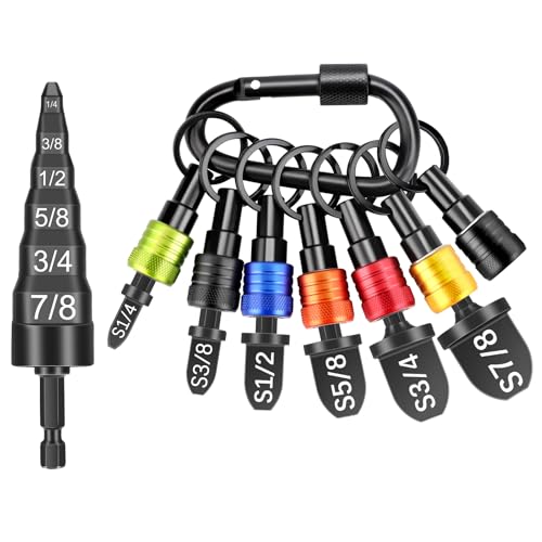SUNJOYCO 15-teiliges Swaging Tool HVAC Reparatur-Set, 6-in-1 HSS Klimaanlage Kupferrohr Expander mit HSS Swage Expander Bohrer, Bithalter aus Aluminiumlegierung, 1/4 Zoll, Metallkarabiner von SUNJOYCO