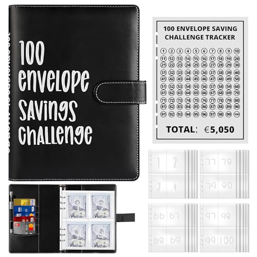 Sparbuch für Geld Challenge, 100 Umschläge A5 Geldsparung Geldordner, Geld Sparen Challenge, Geldsparbinder Budget Planner mit Geldumschlägen und 25 Karten Leicht zu Sparen 5050€ für Zuhause Schule Sparbuch für Geld Challenge, 100 Umschläge A5 Geldsparung Geldordner, Geld Sparen Challenge, Geldsparbinder Budget Planner mit Geldumschlägen und 25 Karten Leicht zu Sparen 5050€ für Zuhause Schule von SUNJULY