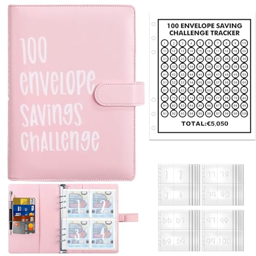 Sparbuch für Geld Challenge, 100 Umschläge A5 Geldsparung Geldordner, Geld Sparen Challenge, Geldsparbinder Budget Planner mit Geldumschlägen und 25 Karten Leicht zu Sparen 5050€ für Zuhause Schule Sparbuch für Geld Challenge, 100 Umschläge A5 Geldsparung Geldordner, Geld Sparen Challenge, Geldsparbinder Budget Planner mit Geldumschlägen und 25 Karten Leicht zu Sparen 5050€ für Zuhause Schule von SUNJULY