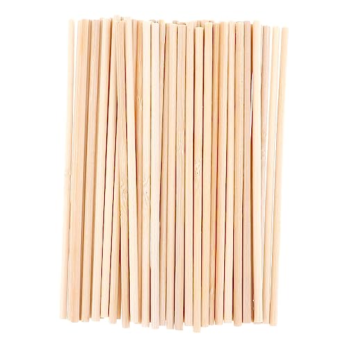 50 Stück Dübelstangen Holzstäbe Holzdübelstangen – 1/4 x 12 Zoll unlackierte Bambusstäbe für Handwerk und Heimwerker (1/4 x 12 Zoll) von SUNLUYAO