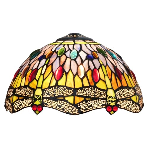 SUNMME 12-Zoll-Lampenschirm im Tiffany-Stil, Libelle, Buntglas-Lampenschirme, Ersatz für Stehlampe, Tischleuchte, Pendelleuchte, Kronleuchter SUNMME 12-Zoll-Lampenschirm im Tiffany-Stil, Libelle, Buntglas-Lampenschirme, Ersatz für Stehlampe, Tischleuchte, Pendelleuchte, Kronleuchter von SUNMME
