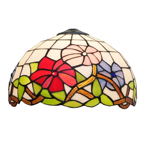 SUNMME 12 Zoll Tiffany Handicrafts Lampenschirm Morning Glory Buntglas Lampenschirm Ersatz für Kronleuchter Pendelleuchte Tischboden SUNMME 12 Zoll Tiffany Handicrafts Lampenschirm Morning Glory Buntglas Lampenschirm Ersatz für Kronleuchter Pendelleuchte Tischboden von SUNMME
