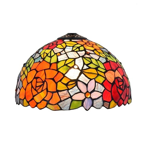 SUNMME 12 Zoll Tiffany-Stil Lampenschirm Rose Buntglas Lampenschirm Ersatz für Boden Tisch Pendelleuchte Kronleuchter SUNMME 12 Zoll Tiffany-Stil Lampenschirm Rose Buntglas Lampenschirm Ersatz für Boden Tisch Pendelleuchte Kronleuchter von SUNMME