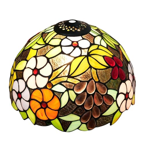 SUNMME 12 Zoll Tiffany-Stil Trauben und Blumen Buntglas Lampe Ersatz Lampenschirm für Kronleuchter Pendelleuchte Tischboden SUNMME 12 Zoll Tiffany-Stil Trauben und Blumen Buntglas Lampe Ersatz Lampenschirm für Kronleuchter Pendelleuchte Tischboden von SUNMME