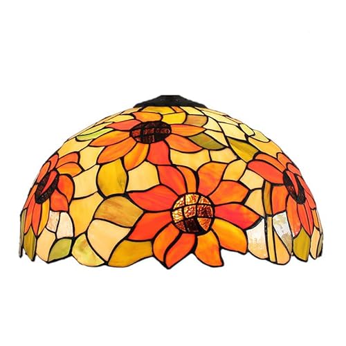 SUNMME 16 Zoll Tiffany Lampenschirm Sonnenblume Buntglas Lampenschirm Ersatz für Tischlampen Boden Deckenleuchte Hängeleuchte von SUNMME