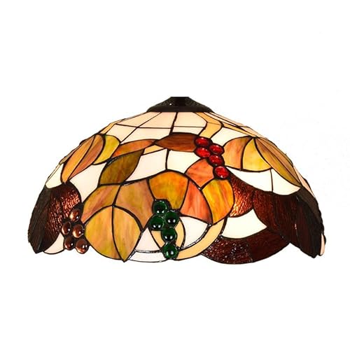 SUNMME 16 Zoll Tiffany Lampenschirm Trauben- und Blatt-Buntglas-Lampenschirm Ersatz für Tischlampen Boden-Deckenleuchte Hängeleuchte SUNMME 16 Zoll Tiffany Lampenschirm Trauben- und Blatt-Buntglas-Lampenschirm Ersatz für Tischlampen Boden-Deckenleuchte Hängeleuchte von SUNMME
