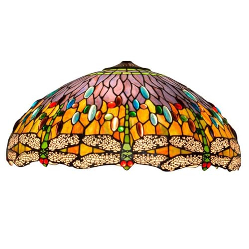 SUNMME 50 cm breiter Lampenschirm im Libellen-Stil, Ersatz, Buntglas-Lampenschirm im Tiffany-Stil, nur mit Kappe, für Tischlampen, Pendelleuchten, Stehlampen (a) (a, Einheitsgröße) von SUNMME