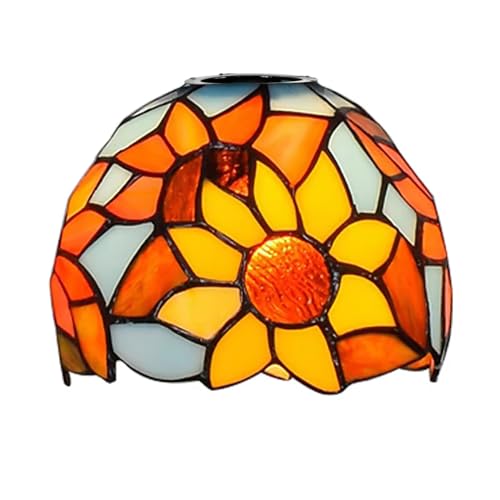 SUNMME 6 Zoll Lampenschirm im Tiffany-Stil, Sonnenblumen-Buntglas-Lampenschirm, nur Ersatz, handgefertigt, Vintage-Abdeckung, passend für Pendelleuchte SUNMME 6 Zoll Lampenschirm im Tiffany-Stil, Sonnenblumen-Buntglas-Lampenschirm, nur Ersatz, handgefertigt, Vintage-Abdeckung, passend für Pendelleuchte von SUNMME