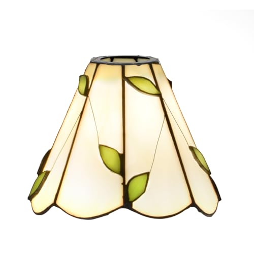 SUNMME 6 Zoll warmblaue Blätter, Kleiner Lampenschirm aus Buntglas, handgefertigt, Vintage-Art-Deco-Deckenlampenschirm (blau) (warm, Einheitsgröße) von SUNMME