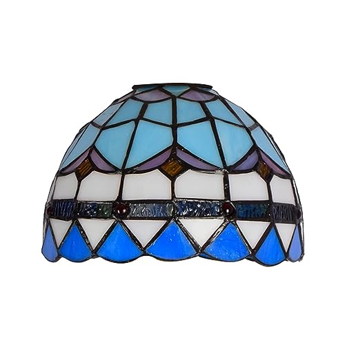 SUNMME 8-Zoll-Lampenschirm im mediterranen Blau, Ersatz-Lampenschirm im Tiffany-Stil, Buntglas, nur für Pendelleuchten und Wandleuchten SUNMME 8-Zoll-Lampenschirm im mediterranen Blau, Ersatz-Lampenschirm im Tiffany-Stil, Buntglas, nur für Pendelleuchten und Wandleuchten von SUNMME
