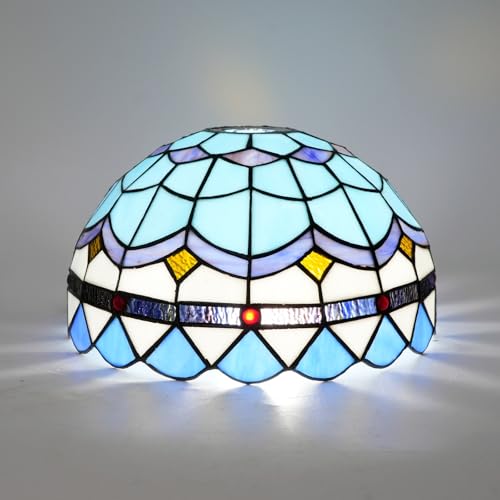 SUNMME Deckenlampenschirm, 30,5 cm, mediterrane Federn, Vintage-Stil, Buntglaslampe, Ersatz, handgefertigter Lampenschirm für Pendel-, Steh- und Wandlampen SUNMME Deckenlampenschirm, 30,5 cm, mediterrane Federn, Vintage-Stil, Buntglaslampe, Ersatz, handgefertigter Lampenschirm für Pendel-, Steh- und Wandlampen von SUNMME