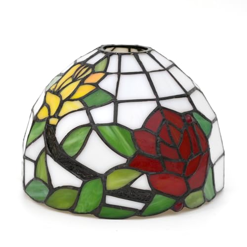 SUNMME Ersatzschirm, 20,3 cm, zweifarbige Rosen, Buntglaslampe, handgefertigt, Vintage-Lampenschirme, Zubehör, passend für Tisch-Pendelleuchte SUNMME Ersatzschirm, 20,3 cm, zweifarbige Rosen, Buntglaslampe, handgefertigt, Vintage-Lampenschirme, Zubehör, passend für Tisch-Pendelleuchte von SUNMME