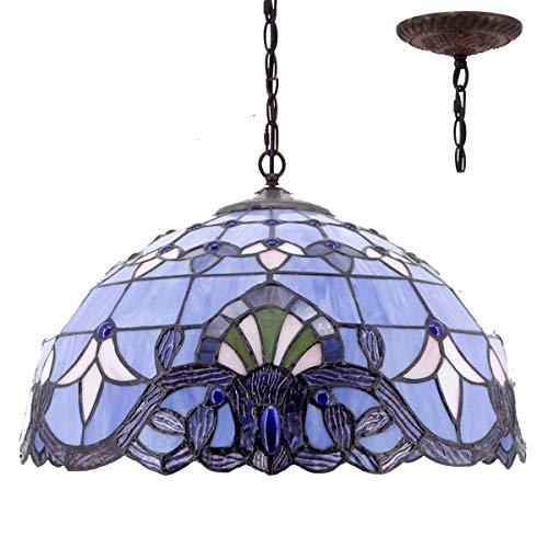 SUNMME Hängelampe, 40,6 cm, Zugkette, Buntglas, rote Rose, Lampenschirm, Kronleuchter, Deckenleuchte, Anhänger, 2 Leuchten, Dekoration für Esszimmer, Wohnzimmer, Schlafzimmer (a3 A) (a1 von SUNMME