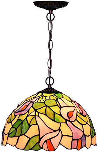 SUNMME Kronleuchter, Buntglas-Calla-Lilien-Hängelampe mit handgefertigtem Lampenschirm, geeignet zur Raumdekoration SUNMME Kronleuchter, Buntglas-Calla-Lilien-Hängelampe mit handgefertigtem Lampenschirm, geeignet zur Raumdekoration von SUNMME
