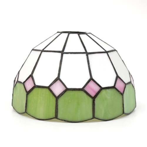 SUNMME Lampenschirm, 20,3 cm, frisch kariert, Buntglas, handgefertigt, mediterranes Lampenschirm-Zubehör (grau) (grau, Einheitsgröße) von SUNMME