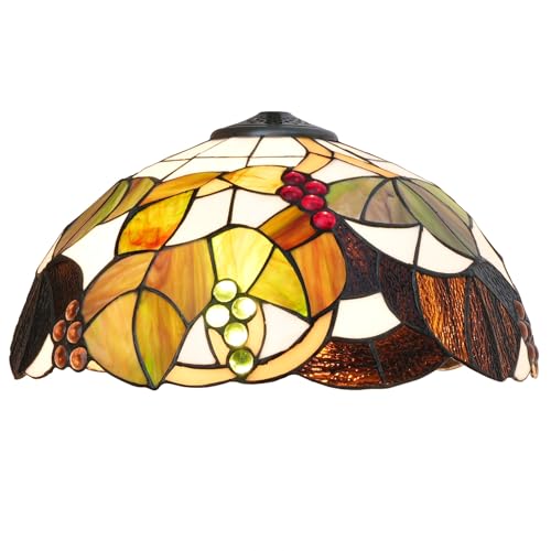 SUNMME Lampenschirm, 40,6 cm, blaugrüne Trauben, großer Ersatz für Deckenleuchte, handgefertigt, Vintage, Home Art Deco, Buntglas-Lampenschirm (eine Farbe, eine Größe) von SUNMME