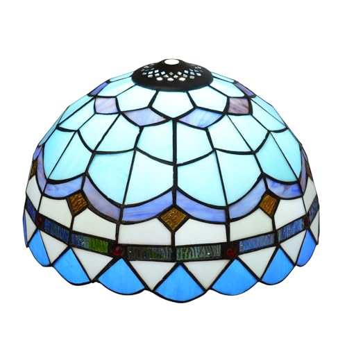 SUNMME Lampenschirm 12 Zoll Mittelmeerfedern Buntglas Ersatz Vintage Abdeckung Zubehör Passend für Tisch Pendelleuchte Decke SUNMME Lampenschirm 12 Zoll Mittelmeerfedern Buntglas Ersatz Vintage Abdeckung Zubehör Passend für Tisch Pendelleuchte Decke von SUNMME