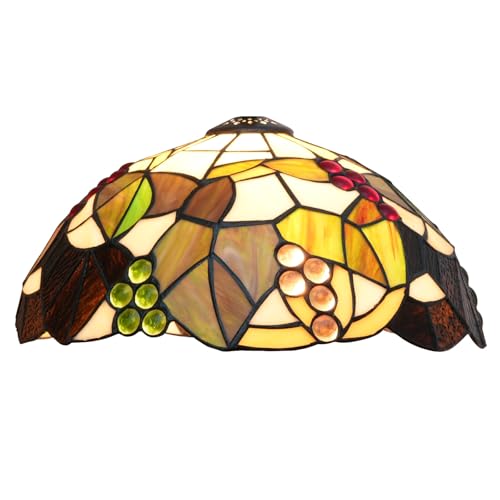 SUNMME Lampenschirm 12 Zoll Tawny Trauben Buntglas Ersatz Vintage Abdeckung Zubehör Passend für Tisch Pendelleuchte Decke von SUNMME