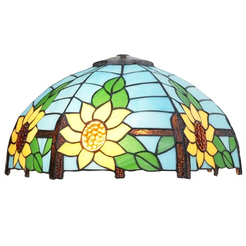 SUNMME Lampenschirm 16 Zoll Blaue Sonnenblumen Großer Deckenleuchter Ersatz Handgemacht Vintage Home Art Decor Buntglas Lampenschirm Für Tischpendelboden SUNMME Lampenschirm 16 Zoll Blaue Sonnenblumen Großer Deckenleuchter Ersatz Handgemacht Vintage Home Art Decor Buntglas Lampenschirm Für Tischpendelboden von SUNMME