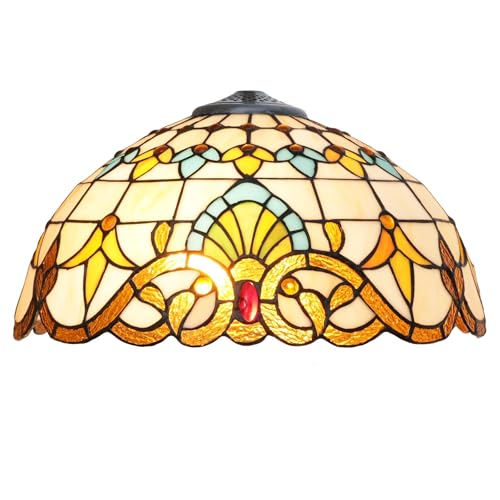SUNMME Lampenschirm 16 Zoll Gelb Großer Deckenleuchter Ersatz Handgemacht Vintage Home Art Decor Buntglas Lampenschirm Für Tischpendelboden SUNMME Lampenschirm 16 Zoll Gelb Großer Deckenleuchter Ersatz Handgemacht Vintage Home Art Decor Buntglas Lampenschirm Für Tischpendelboden von SUNMME