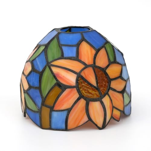 SUNMME Lampenschirm-Ersatz, 15,2 cm, Blaue Sonnenblumen, Buntglaslampe, Vintage-Dekoration, Lampenschirme, Zubehör, passend für Pendelleuchte, Deckenleuchte, Wand SUNMME Lampenschirm-Ersatz, 15,2 cm, Blaue Sonnenblumen, Buntglaslampe, Vintage-Dekoration, Lampenschirme, Zubehör, passend für Pendelleuchte, Deckenleuchte, Wand von SUNMME