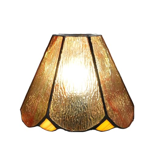 SUNMME Lampenschirm-Ersatz, 15,2 cm, schlicht, frisch, klein, Buntglas, handgefertigt, Vintage-Art-Decor, Deckenleuchte für Wandleuchter, Boden (braun) von SUNMME