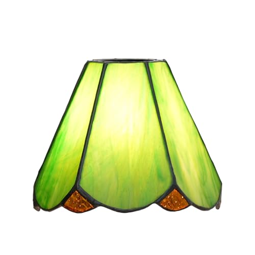SUNMME Lampenschirm-Ersatz, 15,2 cm, schlicht, frisch, klein, Buntglas, handgefertigt, Vintage-Art-Decor, Deckenleuchte für Wandleuchter, Boden (dunkelgrün) von SUNMME