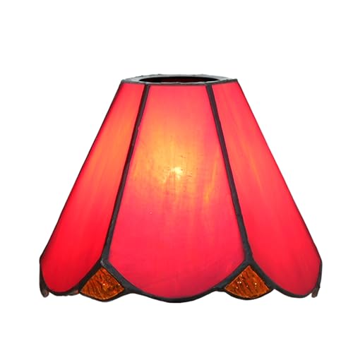 SUNMME Lampenschirm-Ersatz, 15,2 cm, schlicht, frisch, klein, Buntglas, handgefertigt, Vintage-Art-Decor, Deckenleuchte für Wandleuchter, Bodenleuchter (Rosso) von SUNMME