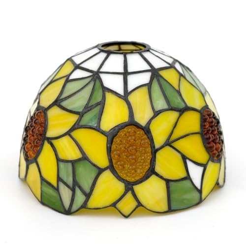 SUNMME Lampenschirm-Ersatz, 20,3 cm, gelbe Sonnenblume, Buntglaslampe, handgefertigt, Vintage-Lampenschirme, Zubehör, passend für Tisch-Pendelleuchte SUNMME Lampenschirm-Ersatz, 20,3 cm, gelbe Sonnenblume, Buntglaslampe, handgefertigt, Vintage-Lampenschirme, Zubehör, passend für Tisch-Pendelleuchte von SUNMME
