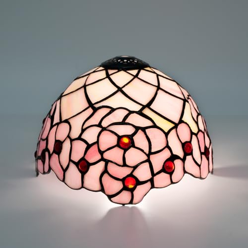 SUNMME Lampenschirm-Ersatz, 20,3 cm, rosa Kirschblüten-Buntglaslampe, pastorales Kunstdekor, kleine Öffnung, Lampenschirme für Tischleuchter, Lichtwand SUNMME Lampenschirm-Ersatz, 20,3 cm, rosa Kirschblüten-Buntglaslampe, pastorales Kunstdekor, kleine Öffnung, Lampenschirme für Tischleuchter, Lichtwand von SUNMME