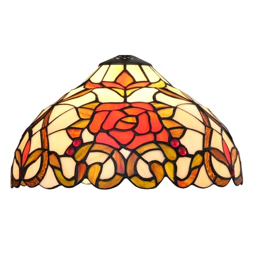 SUNMME Lampenschirm-Ersatz, 30,5 cm, Buntglaslampe, Vintage-Kreativität, Rosen, Abdeckung, Zubehör, passend für Tisch-Pendelleuchte SUNMME Lampenschirm-Ersatz, 30,5 cm, Buntglaslampe, Vintage-Kreativität, Rosen, Abdeckung, Zubehör, passend für Tisch-Pendelleuchte von SUNMME