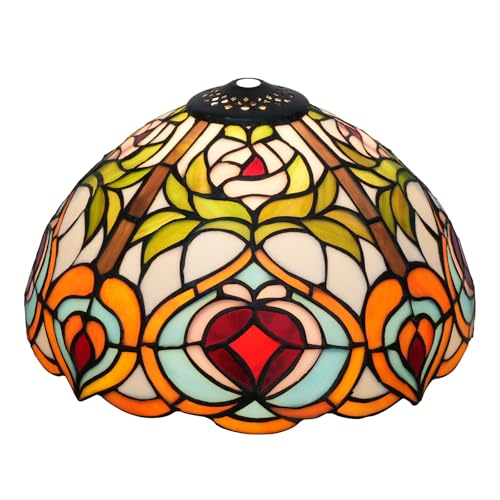 SUNMME Lampenschirm-Ersatz, 30,5 cm, Feen-Pfirsich, Buntglaslampe, pastorales Kunstdekor, kleine Öffnung, Lampenschirme für Tisch-Pendelleuchte, Decke SUNMME Lampenschirm-Ersatz, 30,5 cm, Feen-Pfirsich, Buntglaslampe, pastorales Kunstdekor, kleine Öffnung, Lampenschirme für Tisch-Pendelleuchte, Decke von SUNMME