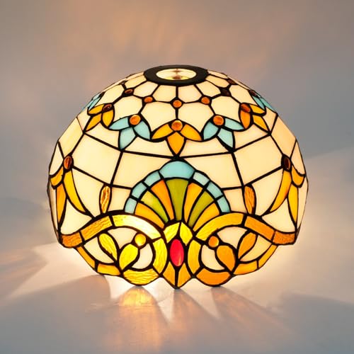 SUNMME Lampenschirm-Ersatz, 30,5 cm, Gelb, Buntglas, Vintage-Stil, Art-Dekor, große Öffnung, Lampenschirme für Tischleuchter, Lichtwand SUNMME Lampenschirm-Ersatz, 30,5 cm, Gelb, Buntglas, Vintage-Stil, Art-Dekor, große Öffnung, Lampenschirme für Tischleuchter, Lichtwand von SUNMME