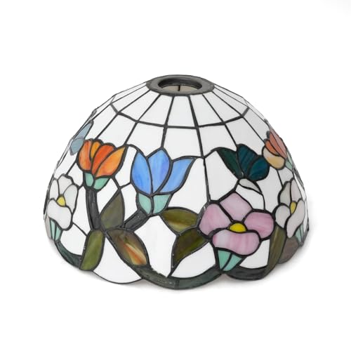SUNMME Lampenschirm-Ersatz, 30,5 cm, Morgenblumen, Buntglaslampe, pastorales Kunstdekor, große Öffnung, Lampenschirme für Tischleuchter, Lichtwand SUNMME Lampenschirm-Ersatz, 30,5 cm, Morgenblumen, Buntglaslampe, pastorales Kunstdekor, große Öffnung, Lampenschirme für Tischleuchter, Lichtwand von SUNMME