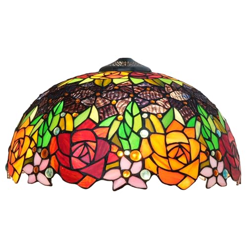 SUNMME Lampenschirm-Ersatz, 40,6 cm, Schwarze Rosen, Buntglaslampe, Kunstdekor, Vintage-Lampenschirme, Zubehör, passend für Tisch-, Boden-, Pendelleuchte SUNMME Lampenschirm-Ersatz, 40,6 cm, Schwarze Rosen, Buntglaslampe, Kunstdekor, Vintage-Lampenschirme, Zubehör, passend für Tisch-, Boden-, Pendelleuchte von SUNMME