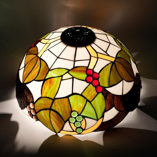 SUNMME Lampenschirm-Ersatz, 40,6 cm, braune Trauben, Buntglaslampe, Kunstdekor, Vintage-Lampenschirme, Zubehör, passend für Tisch-, Boden-, Pendelleuchte SUNMME Lampenschirm-Ersatz, 40,6 cm, braune Trauben, Buntglaslampe, Kunstdekor, Vintage-Lampenschirme, Zubehör, passend für Tisch-, Boden-, Pendelleuchte von SUNMME