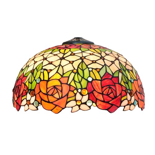 SUNMME Lampenschirm-Ersatz, 40,6 cm, wunderschöne Rosen, Buntglaslampe, Kunstdekor, Retro-Lampenschirme, Zubehör, passend für Tisch-, Boden-, Pendelleuchte SUNMME Lampenschirm-Ersatz, 40,6 cm, wunderschöne Rosen, Buntglaslampe, Kunstdekor, Retro-Lampenschirme, Zubehör, passend für Tisch-, Boden-, Pendelleuchte von SUNMME