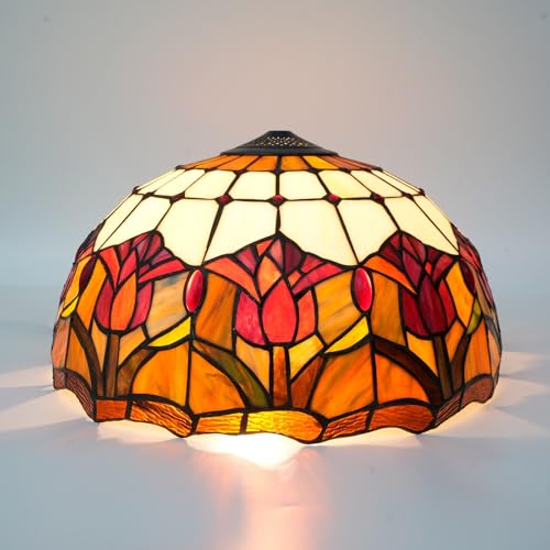 SUNMME Lampenschirme aus Glas, 41,9 cm, rot gebeizt, Ersatzschirm, Art Decor, Vintage-Lampenschirme, Zubehör, passend für Tisch-, Boden- und Pendelleuchte SUNMME Lampenschirme aus Glas, 41,9 cm, rot gebeizt, Ersatzschirm, Art Decor, Vintage-Lampenschirme, Zubehör, passend für Tisch-, Boden- und Pendelleuchte von SUNMME