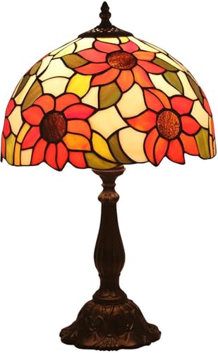 SUNMME Nachttischlampe im Pastoralstil, 30,5 cm, handgefertigt, Sonnenblumen-Buntglas-Lampenschirm, kreativ, warm, für Wohnzimmer, Schlafzimmer SUNMME Nachttischlampe im Pastoralstil, 30,5 cm, handgefertigt, Sonnenblumen-Buntglas-Lampenschirm, kreativ, warm, für Wohnzimmer, Schlafzimmer von SUNMME